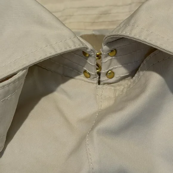 Banana Republic Classic Trench Coat Small Cream White Belted - Picture 3 of 14